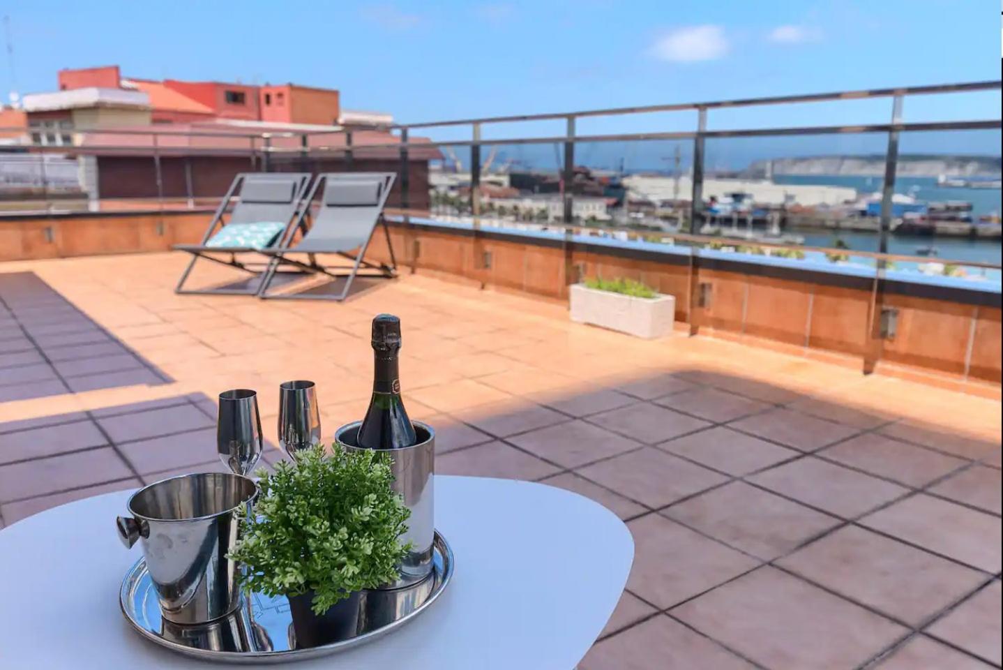 Atico Lujo Costa Vasca Bilbaoterraza Mar Jacuzi Apartment Santurtzi Ngoại thất bức ảnh